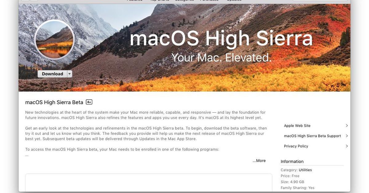 download mac os high sierra dmg from mac app store